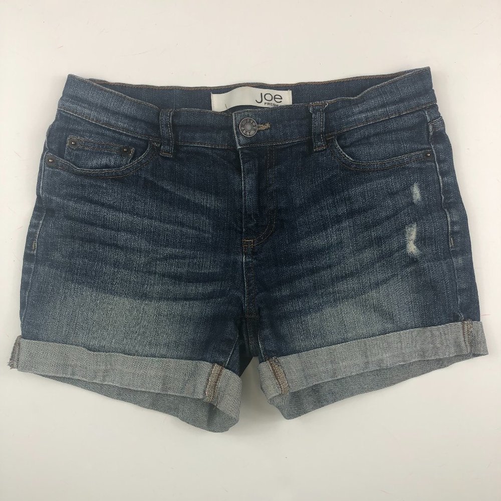 Joe Fresh Rolled Cuff Distressed Denim Shorts Y2K Festival Boho Western